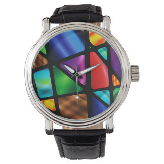 Reloj De Pulsera Resumen Ventana de vidrio manchado
