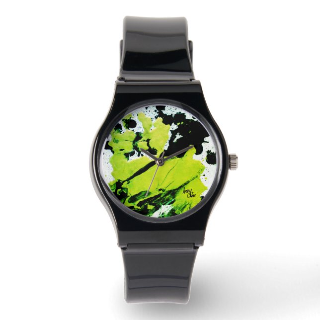 Reloj De Pulsera Resumen verde y negro de SPWW Keylime n' Slime (Anverso)