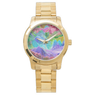 Reloj De Pulsera Resumen vibrante de la montaña de cristal
