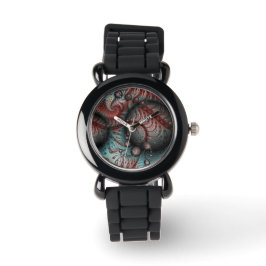 Reloj De Pulsera Resumen Vivid Fantasy Fractal Art Brown Blue