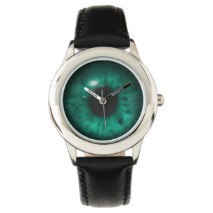 Reloj De Pulsera Retina marina del ojo verde de la aguamarina