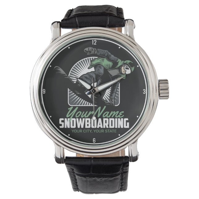 Reloj De Pulsera Retirada personalizada de snowboard (Anverso)