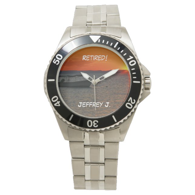 Reloj De Pulsera ¡Retirado! Barco pesquero, jubilación de acero ino (Anverso)