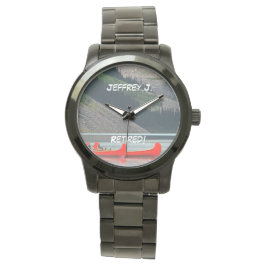 Reloj De Pulsera Retirado, Montañas Kayaks, Nombre, Muñeca Sobredim