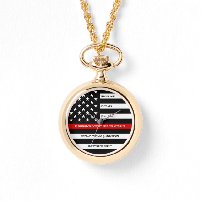 Reloj De Pulsera Retiro personalizado de la línea roja delgada del  (Anverso)