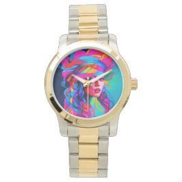 Reloj De Pulsera Retrato abstracto vibrante