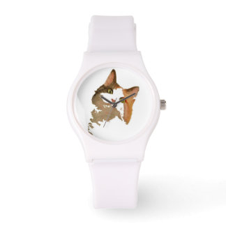 Reloj De Pulsera Retrato artístico de gato de Calico teñido de colo