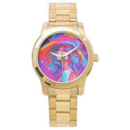 Reloj De Pulsera Retrato de arte pop neón