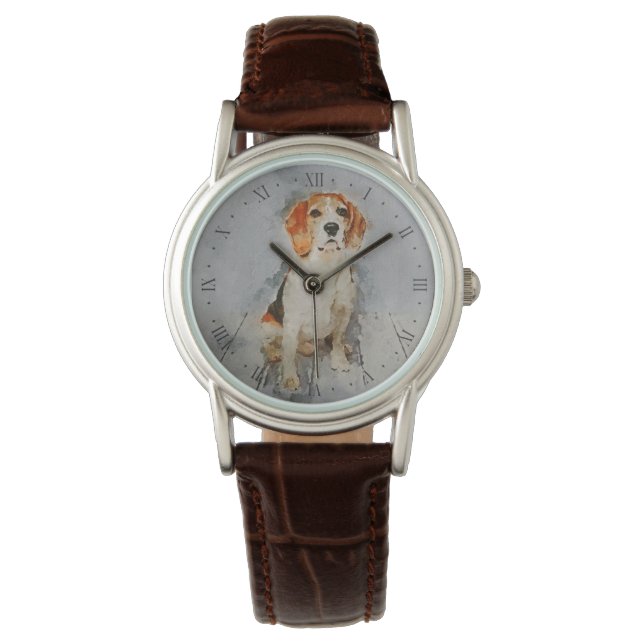 Reloj De Pulsera Retrato de Beagle Cute (Anverso)