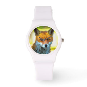 Reloj De Pulsera Retrato de Fox: Arte de vida salvaje realista