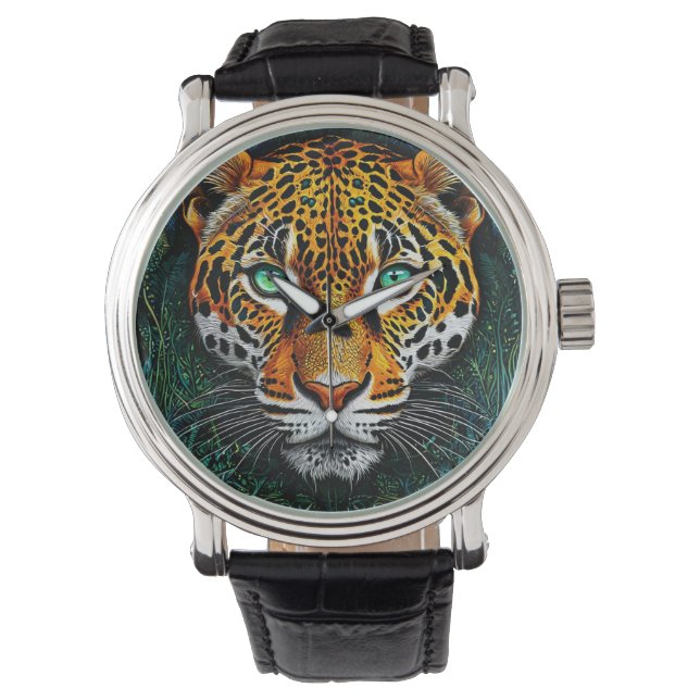 Reloj De Pulsera retrato de leopardo (Anverso)