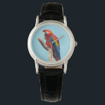 Reloj De Pulsera Retrato de loro colorido<br><div class="desc">Loro de colores vivos encaramado en una rama.</div>