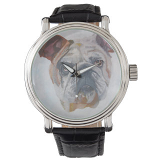 Reloj De Pulsera Retrato de Mascota artístico de Bulldog estadounid