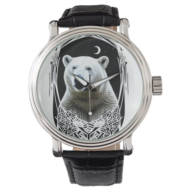 Reloj De Pulsera Retrato de oso polar (Anverso)