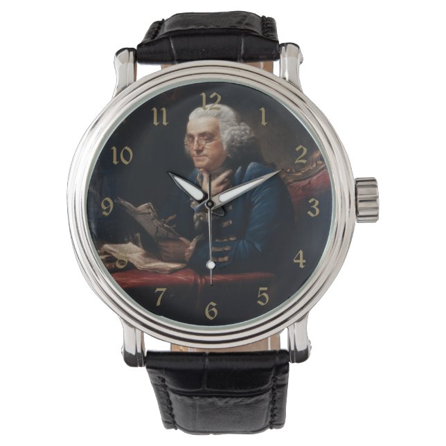 Reloj De Pulsera Retrato de pulgar, Benjamin Franklin Padre fundado (Anverso)