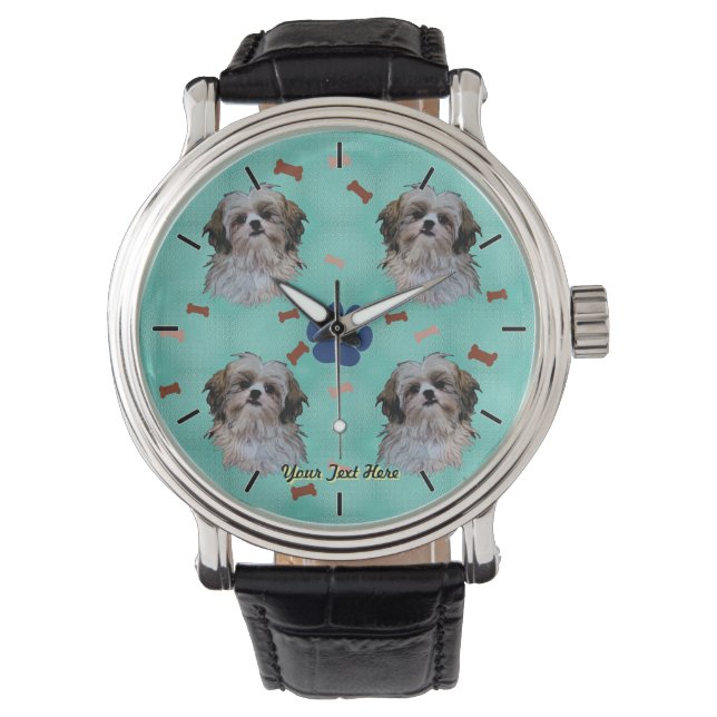 Reloj De Pulsera Retrato de Shih Tzu (Anverso)