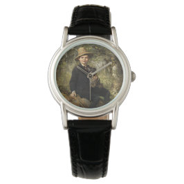 Reloj De Pulsera Retrato de un niño con perro en un bosque (Knaus)