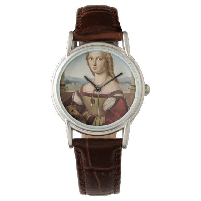 Reloj De Pulsera Retrato de una dama con unicornio (de Raphael) (Anverso)