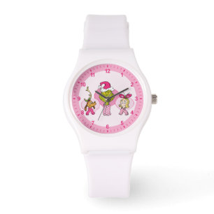 Reloj De Pulsera Retrato del equipo Grinch en rosa de San Valentín
