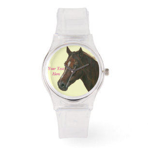 Reloj De Pulsera retrato equino de caballo marrón