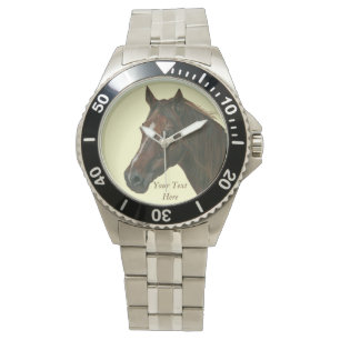 Reloj De Pulsera retrato equino del caballo del marrón de la yegua