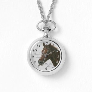 Reloj De Pulsera retrato equino del caballo del marrón de la yegua