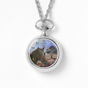 Reloj De Pulsera retrato equino escénico mare de castaño caballo 