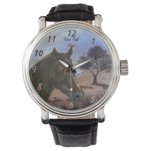 Reloj De Pulsera retrato equino escénico mare de castaño caballo ma