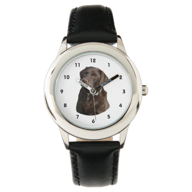Reloj De Pulsera Retrato fotográfico de Chocolate Labrador (Anverso)