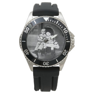 Reloj De Pulsera Retrato inquietante de hermanos antiguos 