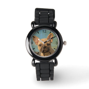 Reloj De Pulsera Retrato lindo del perrito del bulldog francés -