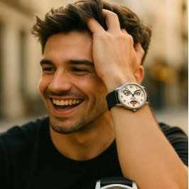 Reloj De Pulsera Retrato pop croata de belleza y ojos y levas