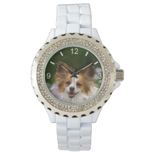 Reloj De Pulsera Retrato romántico lindo del perro de Papillon -