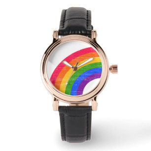 Reloj De Pulsera Retro a juego gay del arco iris de los pares de