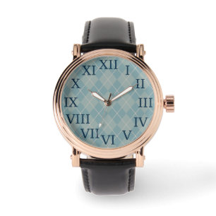 Reloj De Pulsera Retro Blue Argyle Watch