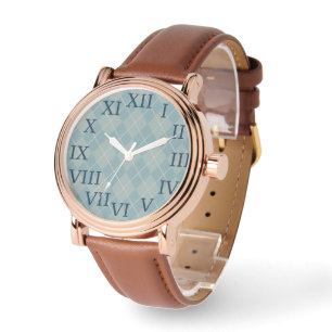 Reloj De Pulsera Retro Blue Argyle Watch