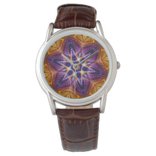 Reloj De Pulsera Retro Boho Bohemie Hippie Trippy Rosette Mandala