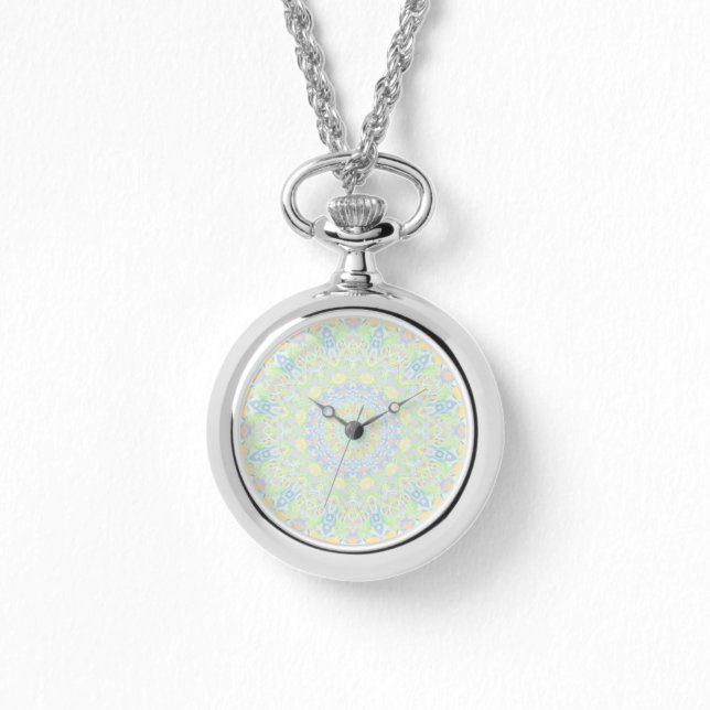 Reloj De Pulsera Retro Boho Hippie Trippy Trippy Pastel Mandala (Anverso)