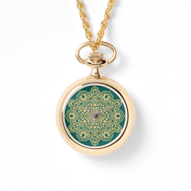 Reloj De Pulsera Retro Boho Moda Bohemian Hippie Rosette Mandala (Anverso)