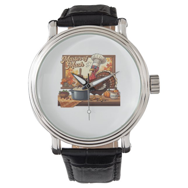 Reloj De Pulsera Retro Chef Turkey Thankding Classic T-Shirt (Anverso)
