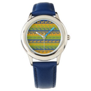 Reloj De Pulsera Retro Colorido Animales Patrón de franjas modernas