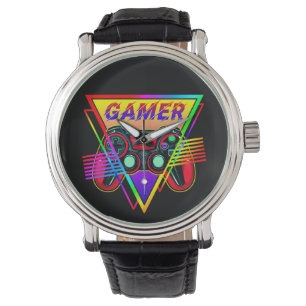 Reloj De Pulsera Retro Colorido Lluvia de Colores Gamer Ordenador J