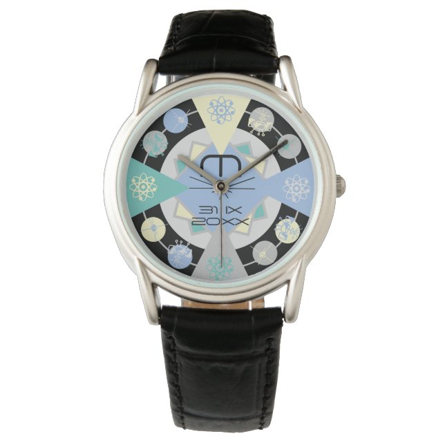 Reloj De Pulsera Retro Físico Astro Geométrico del Siglo Xx (Anverso)