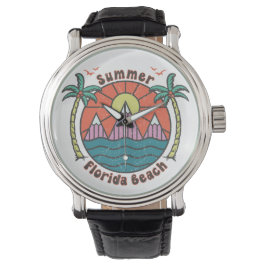 Reloj De Pulsera Retro Florida Beach Sunset