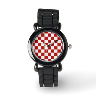 Reloj De Pulsera Retro geométrico rojo cuadrado