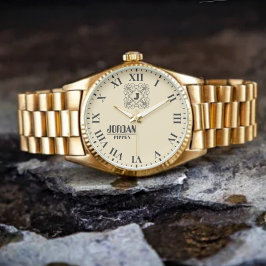 Reloj De Pulsera Retro Hipster Modern Monogram Unique Personalized