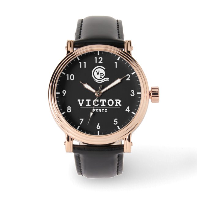 Reloj De Pulsera Retro   Monogram names black (Anverso)