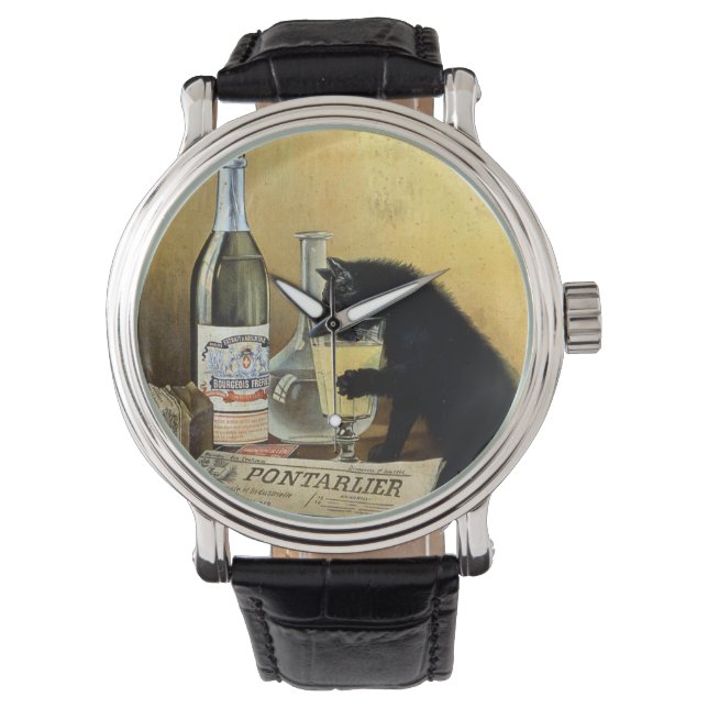 Reloj De Pulsera Retro poster francés "absinthe bourgeois" (Anverso)