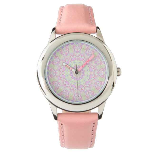 Reloj De Pulsera Retro Quirky Ecléctico Boho Hippie Pastel Mandala (Anverso)