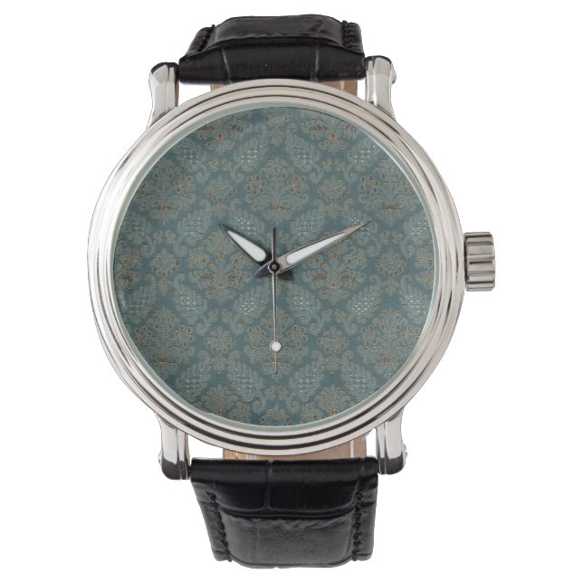 Reloj De Pulsera retrogrupo de textura de patrón textil medieval (Anverso)